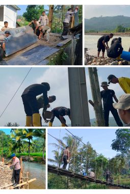 Dukung Mobilitas Warga, Satbrimob Polda Banten Revitalisasi Jembatan di Bayah