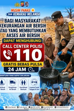 Hadapi Musim Kemarau, Polda Banten Siapkan Layanan Bantuan Air Bersih Melalui 110